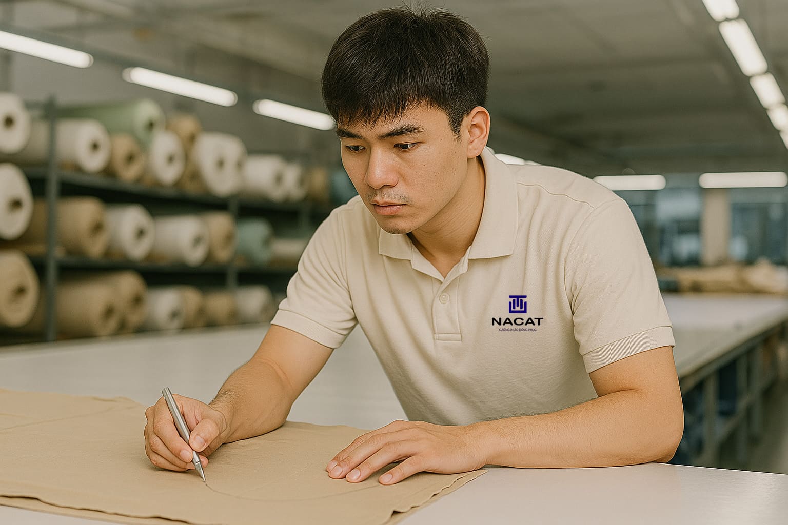 Xưỡng vải đồng phục Nacat
