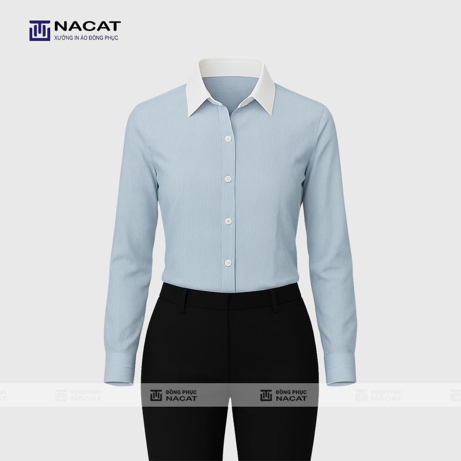 Đồng phục áo sơ mi cổ Áo sơ mi -ES003 - Đồng Phục Nacat