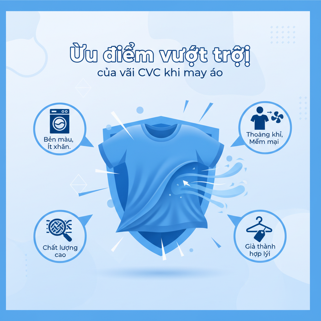 Vải CVC là gì? Ưu nhược điểm khi may áo Ưu điểm vượt trội của vải CVC khi may áo