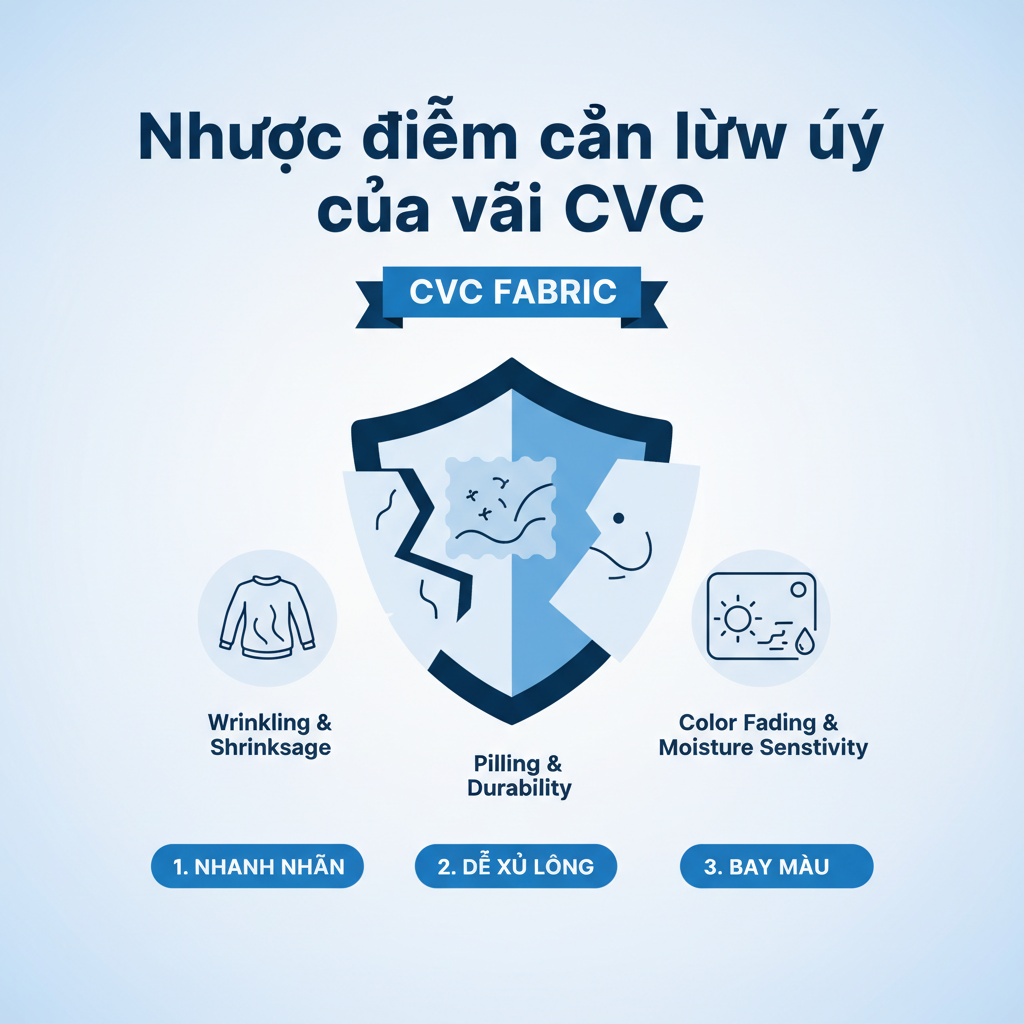 Vải CVC là gì? Ưu nhược điểm khi may áo Nhược điểm cần lưu ý của vải CVC